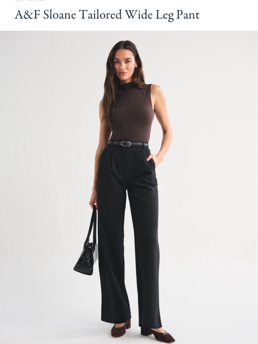 Abercrombie & Fitch Sloane Tailored Wide Leg Pant - Black 29 8R